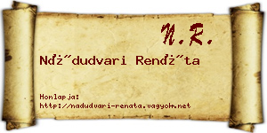 Nádudvari Renáta névjegykártya
